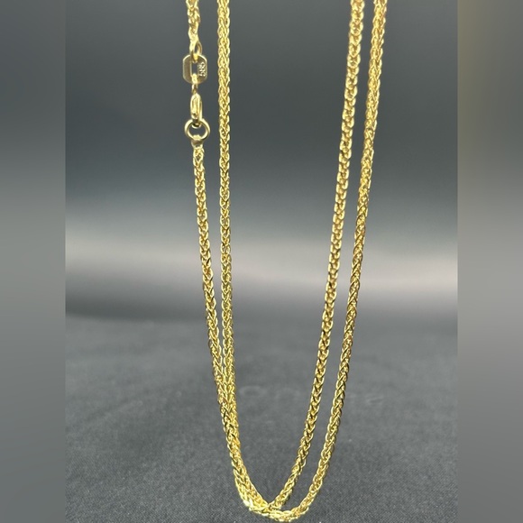 20” 2 mm.14K Gold Spiga Chain Necklace - Picture 1 of 17